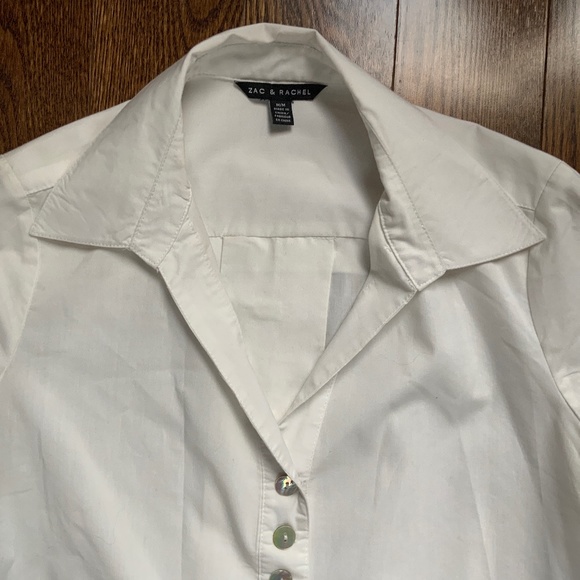 ZAC & RACHEL White Collar Button Down Shirt. Size M. - Picture 2 of 8